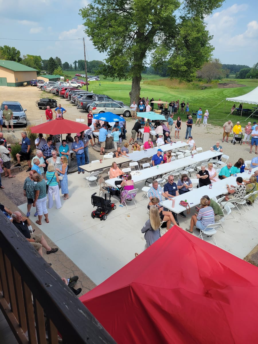 Guests gathered for a banquet event at the lodge